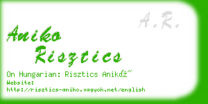 aniko risztics business card